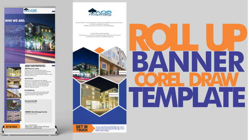 How to design rollup banner in Corel draw 2020 with template download